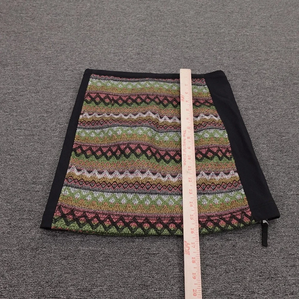 SKHOOP Skirt Womens Small Multicolor Fair Isle Knit Short Zip Side Lined Winter